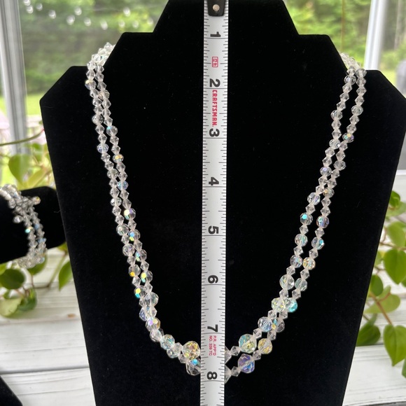 Vintage Aurora Borealis Crystal Jewelry Set (Necklace, Bracelet, Earrings) - Picture 9 of 13